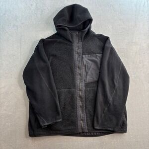 UNIQLO x WHITE‎ MOUNTAINEERING Fleece Full Zip Hoodie Jacket Black Size XL